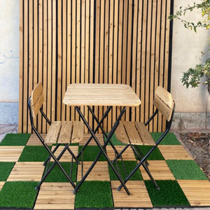 میز و صندلی 2 نفره چوبی