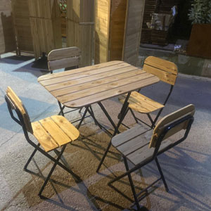 میز و صندلی 4 نفره چوبی